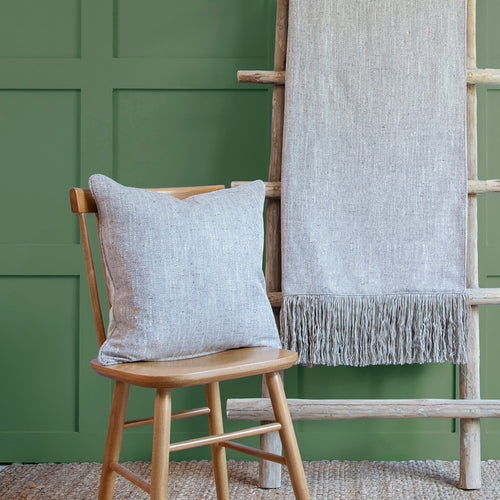 Herringbone Beige Cushions - Jedburgh  Feather Filled Cushion Mushroom Voyage Maison