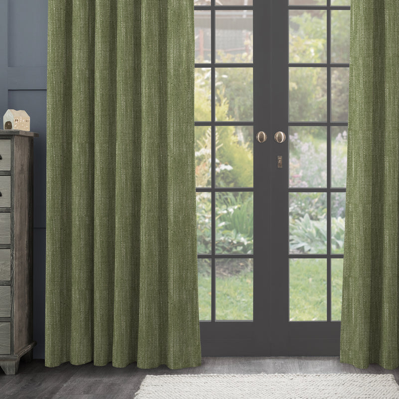 Herringbone Green Fabric - Jedburgh Textured Woven Fabric Sage Voyage Maison