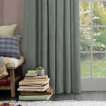 Herringbone Green Fabric - Jedburgh Textured Woven Fabric Teal Voyage Maison