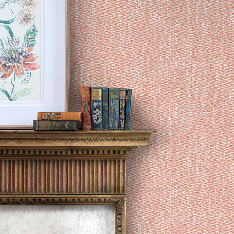 Voyage Maison Jedburgh 1.4m Wide Width Wallpaper in Coral