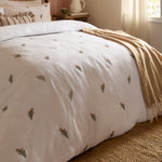 Floral White Bedding - Josephine Embroidered Muslin Duvet Cover Set White/Pink Wylder
