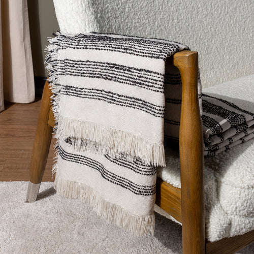 HÖEM Jour Woven Fringed Throw in Natural