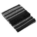 HÖEM Jour Woven Fringed Throw in Noir