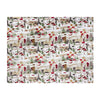 Global Cream Throws  - Joy To All Printed Fleece Throw Cream furn.
