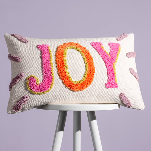 heya home Joy Cotton Tufted Cushion Cover in Pink