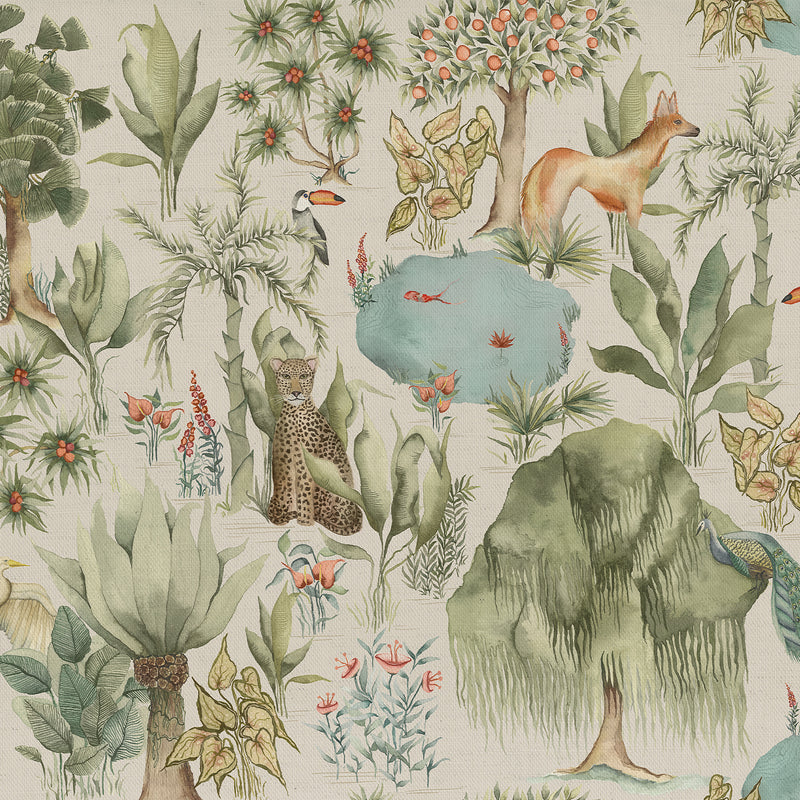  Fabric - Jungle Serene  Fabric Green Voyage Maison