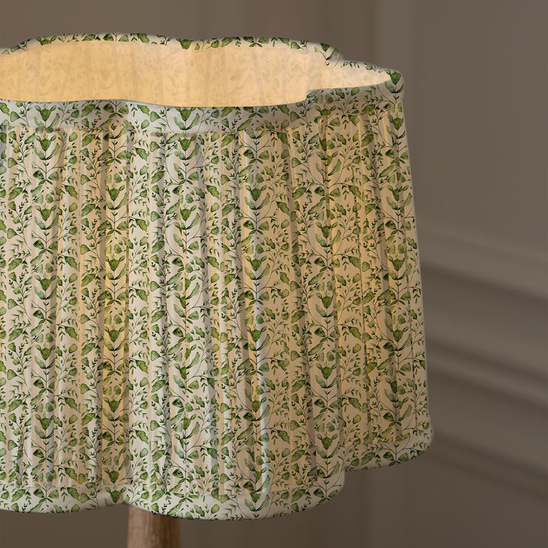 Floral Green Lighting - Juna Pleated Scalloped Lamp Shade Sage Voyage Maison