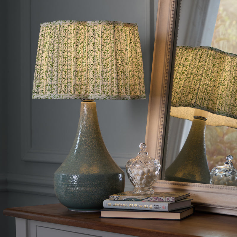 Floral Green Lighting - Juna Pleated Scalloped Lamp Shade Sage Voyage Maison