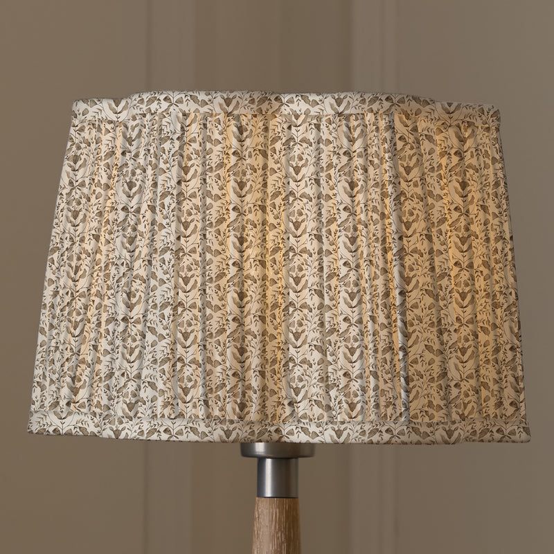 Floral Beige Lighting - Juna Pleated Scalloped Lamp Shade Stone Voyage Maison