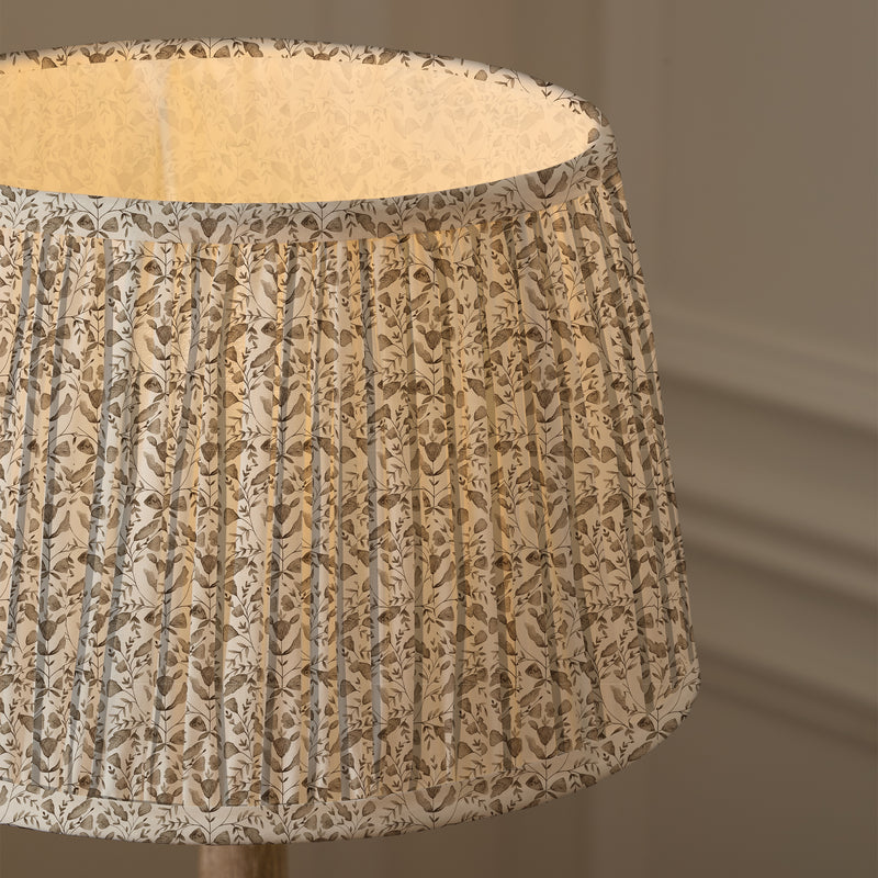 Floral Beige Lighting - Juna Pleated Tapered Lamp Shade Stone Voyage Maison