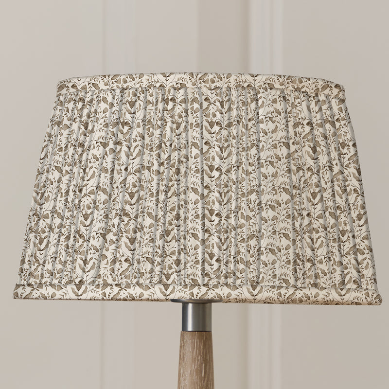 Floral Beige Lighting - Juna Pleated Tapered Lamp Shade Stone Voyage Maison