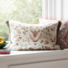 Floral Brown Cushions - Juna Printed Ruche Fringe Feather Filled Cushion Stone Voyage Maison