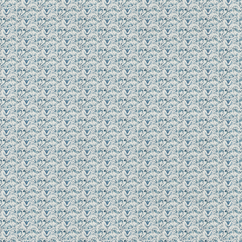 Floral Blue Fabric - Juna Printed Cotton Fabric (By The Metre) Denim Voyage Maison