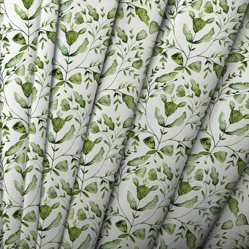 Floral Green Fabric - Juna Printed Cotton Fabric (By The Metre) Sage Voyage Maison