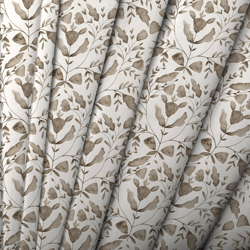 Floral Beige Fabric - Juna Printed Cotton Fabric (By The Metre) Stone Voyage Maison