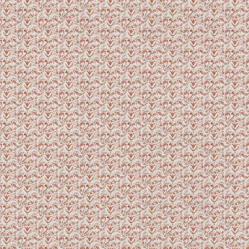 Floral Orange Fabric - Juna Printed Cotton Fabric (By The Metre) Terracotta Voyage Maison