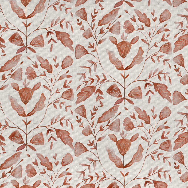 Floral Orange Fabric - Juna Printed Cotton Fabric (By The Metre) Terracotta Voyage Maison