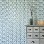 Abstract Blue Wallpaper - Juna  1.4m Wide Width Wallpaper (By The Metre) Denim Voyage Maison