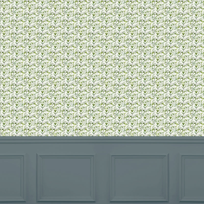 Abstract Green Wallpaper - Juna  1.4m Wide Width Wallpaper (By The Metre) Sage Voyage Maison