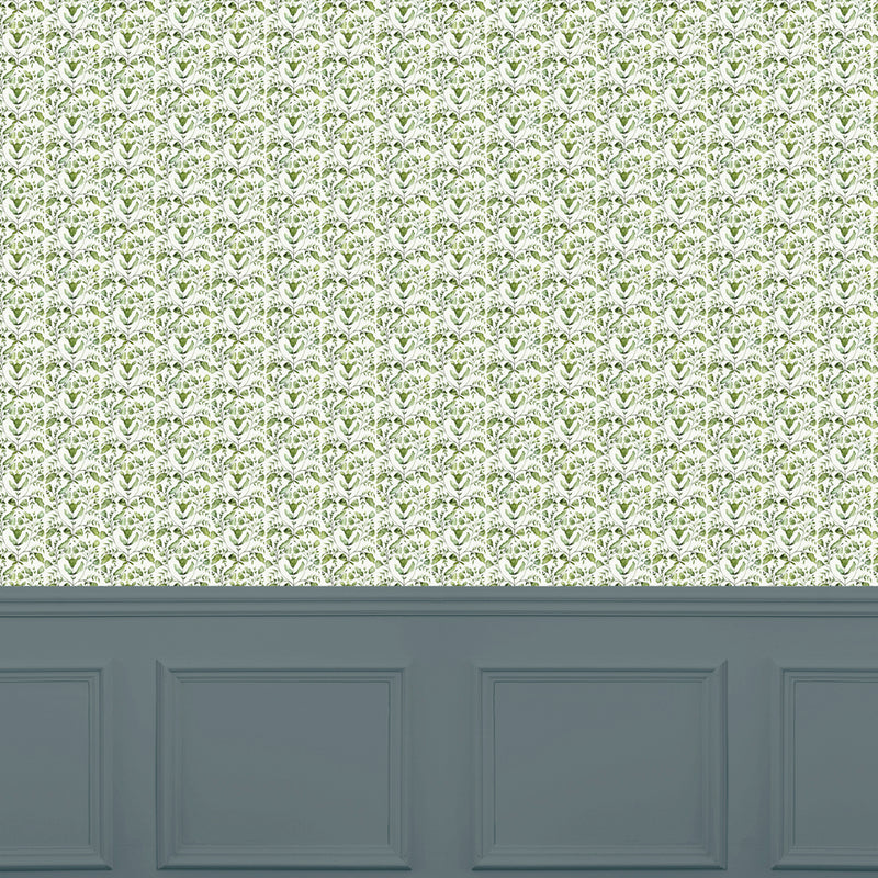 Abstract Green Wallpaper - Juna  1.4m Wide Width Wallpaper (By The Metre) Sage Voyage Maison