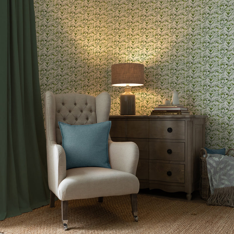 Abstract Green Wallpaper - Juna  1.4m Wide Width Wallpaper (By The Metre) Sage Voyage Maison