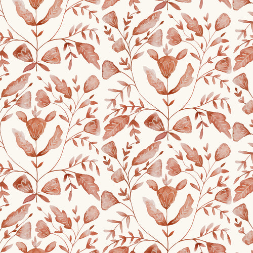 Abstract Orange Wallpaper - Juna  1.4m Wide Width Wallpaper (By The Metre) Terracotta Voyage Maison