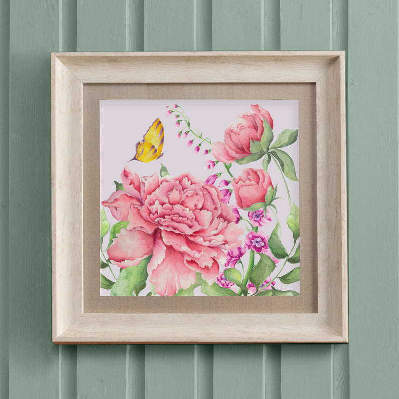 Floral Pink Wall Art - Junelle  Framed Print Birch/Heather Voyage Maison