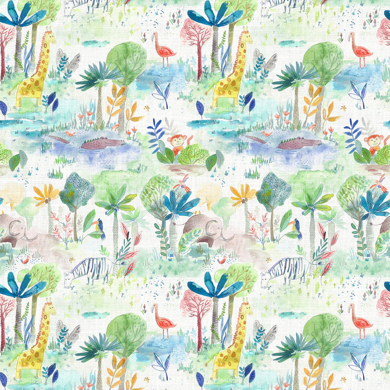 Jungle Fun Printed Fabric Sample Swatch Primary