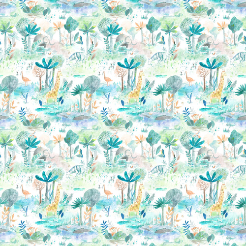 Voyage Maison Jungle Fun 1.4m Wide Width Wallpaper in Aqua