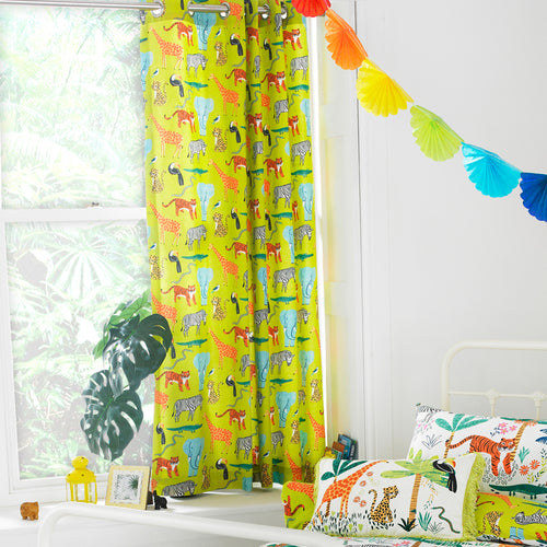 little furn. Jungletastic Kids Eyelet Curtains in Green