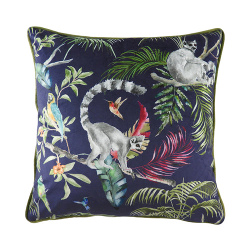 Evans Lichfield Jungle Lemur Cushion Cover in Blue