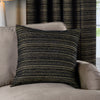 Plain Black Cushions - Jupiter Chenille Jacquard Cushion Cover Black/Gold Paoletti