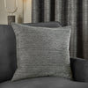 Plain Grey Cushions - Jupiter Chenille Jacquard Cushion Cover Graphite Paoletti