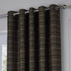 Plain Black Curtains - Jupiter Chenille Jacquard Eyelet Curtains Black/Gold Paoletti
