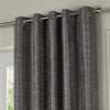 Plain Grey Curtains - Jupiter Chenille Jacquard Eyelet Curtains Graphite Paoletti