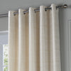 Plain Cream Curtains - Jupiter Chenille Jacquard Eyelet Curtains Ivory/Gold Paoletti