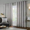 Plain Grey Curtains - Jupiter Chenille Jacquard Eyelet Curtains Silver Paoletti