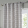 Plain Grey Curtains - Jupiter Chenille Jacquard Eyelet Curtains Silver Paoletti