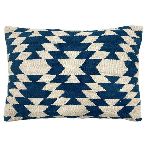 Yard Jura Woven Geometric Cushion Cover in Navy