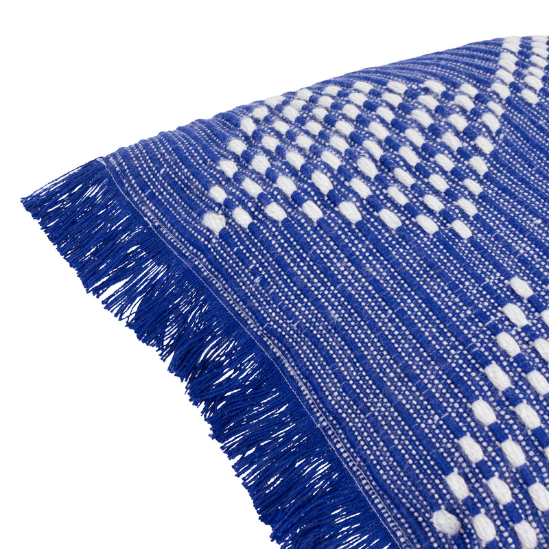 Geometric Blue Cushions - Kadie Outdoor/Indoor Woven Cushion Cover Cobalt furn.