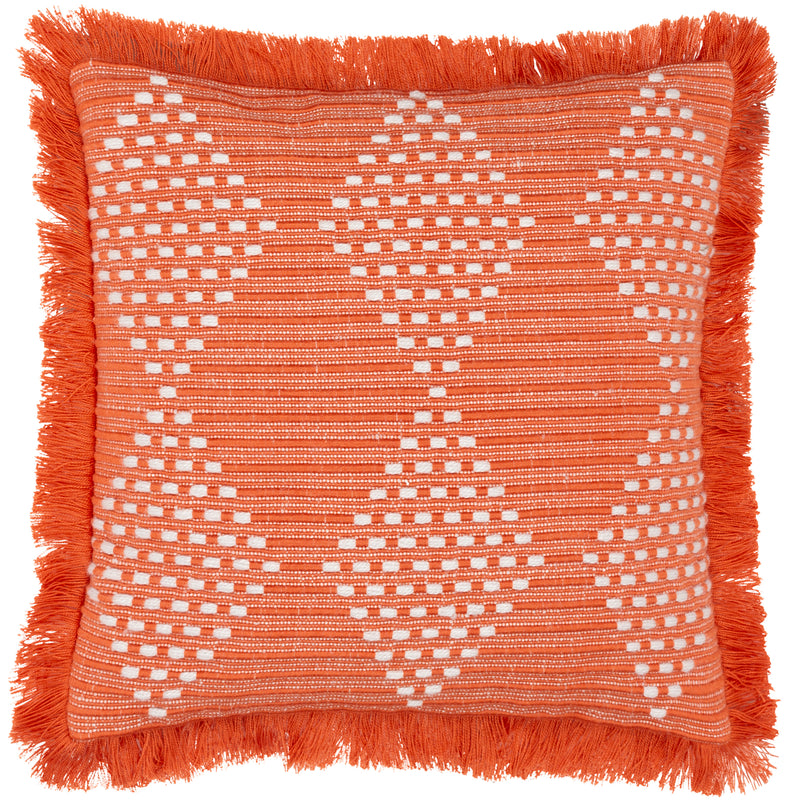 Geometric Orange Cushions - Kadie Outdoor/Indoor Woven Cushion Cover Orange furn.