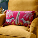 Animal Multi Cushions - Kalahari Embroidered Velvet Cushion Cover Multicolour Wylder Tropics