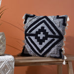 furn. Kalai Tuft Tasselled Cushion Cover in Black