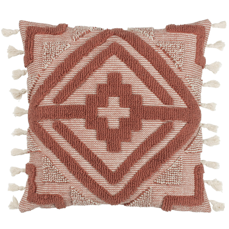 furn. Kalai Tuft Tasselled Cushion Cover in Brick