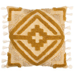 furn. Kalai Tuft Tasselled Cushion Cover in Mustard