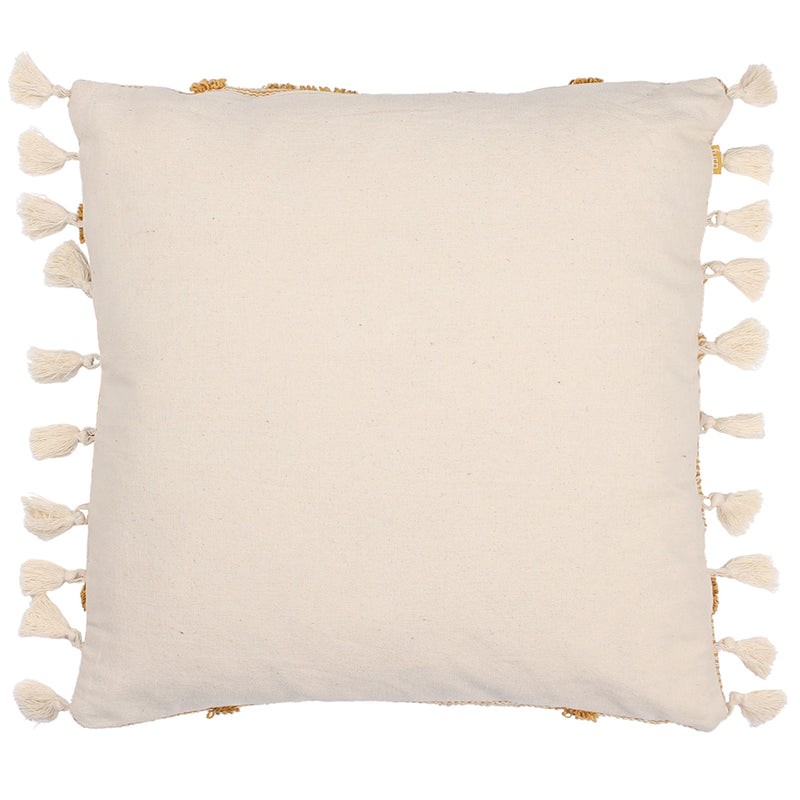 furn. Kalai Tuft Tasselled Cushion Cover in Mustard