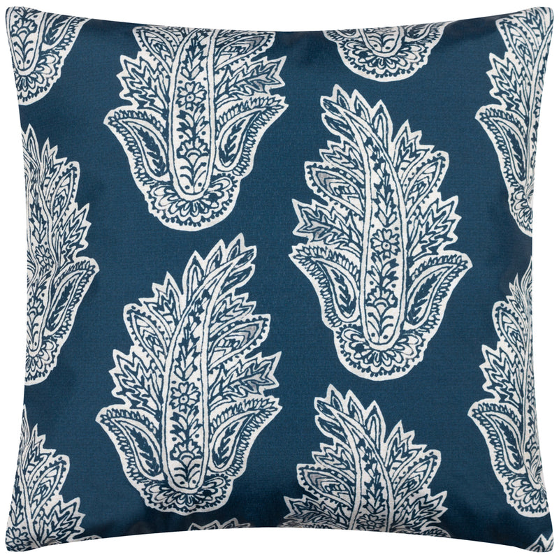 Paoletti Kalindi Paisley Outdoor Cushion Cover in Navy