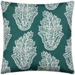 Abstract Green Cushions - Kalindi Paisley Outdoor Cushion Cover Teal Paoletti