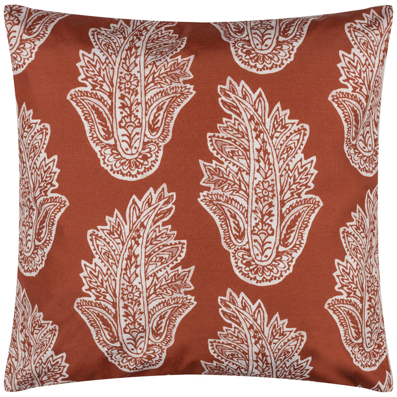 Paoletti Kalindi Paisley Outdoor Cushion Cover in Terracota