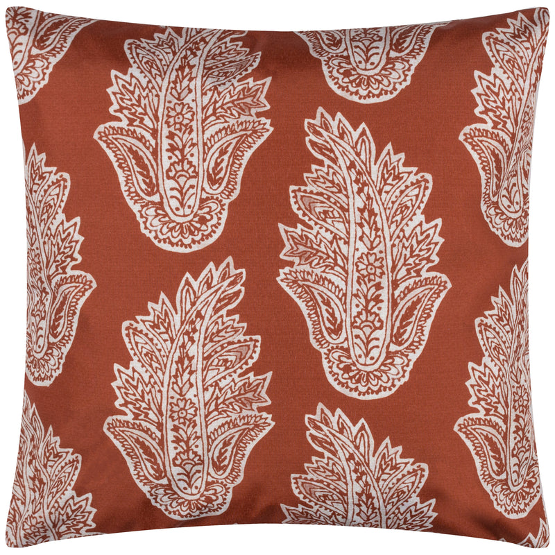 Abstract Red Cushions - Kalindi Paisley Outdoor Cushion Cover Terracota Paoletti